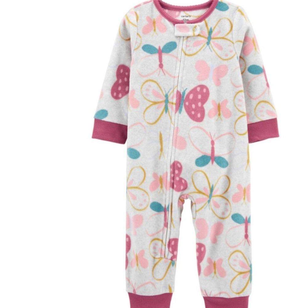 🌈Carters toddler 1-Piece Butterfly Fleece Footless PJ🌈